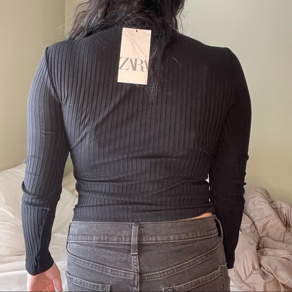 ZARA Black Long Sleeve Top - Picture 6 of 10